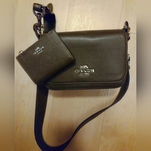 COACH leather medium messenger bag with wallet